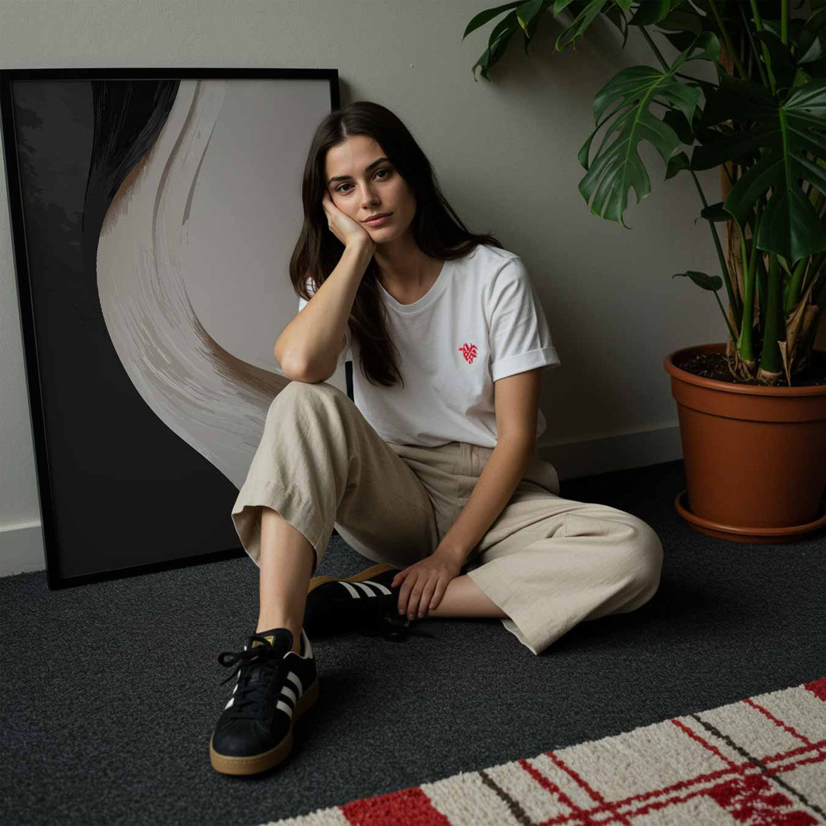 Elegante Abstracte Golflijnen – abstracte wandkunst als portret poster