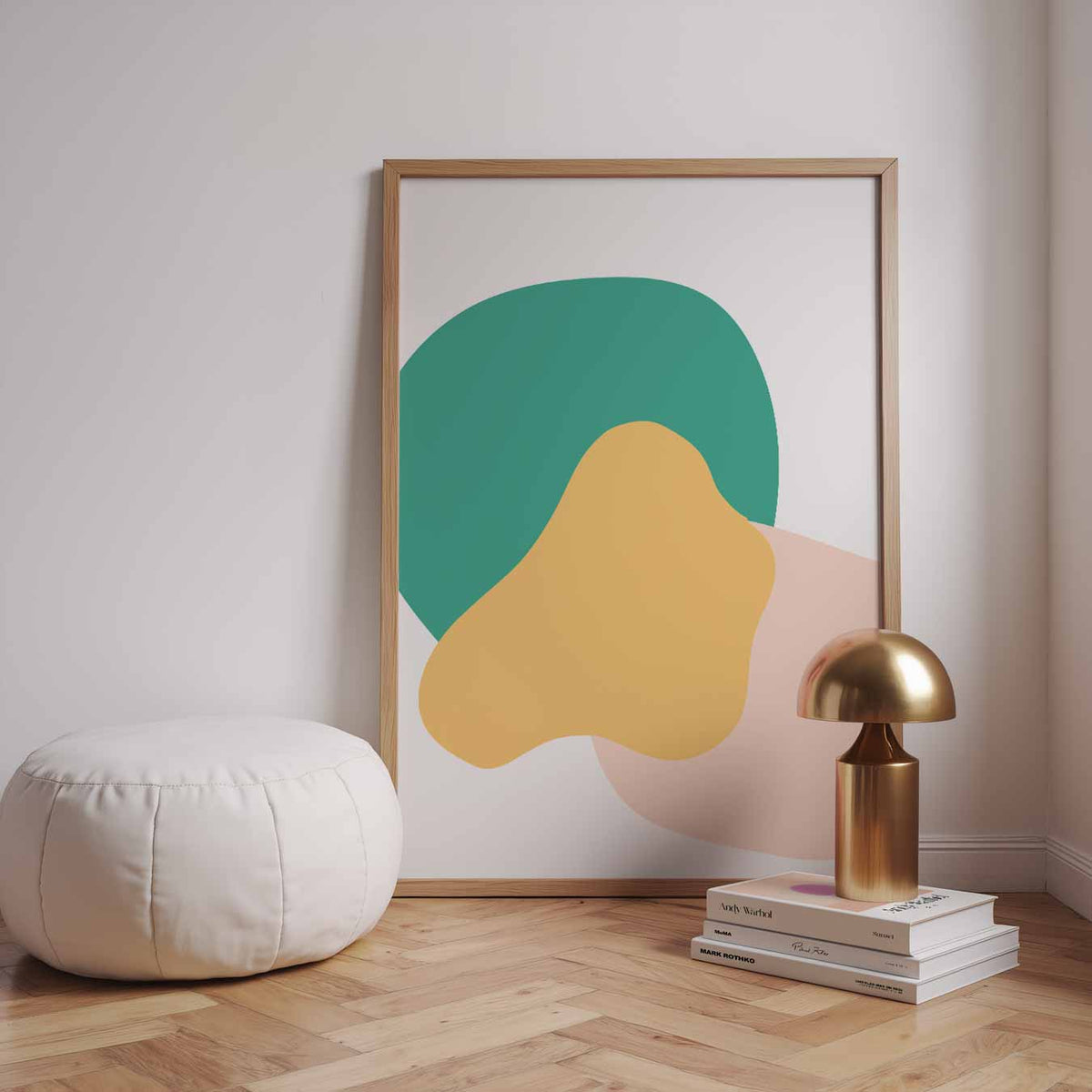 Vrolijke Abstracte Kunstposter – staande kleurrijke abstracte wanddecoratie van WallArtistic