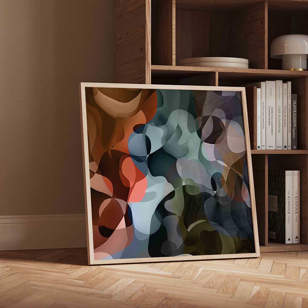 Abstracte vormen – moderne wandkunst met kleur en vormen als poster