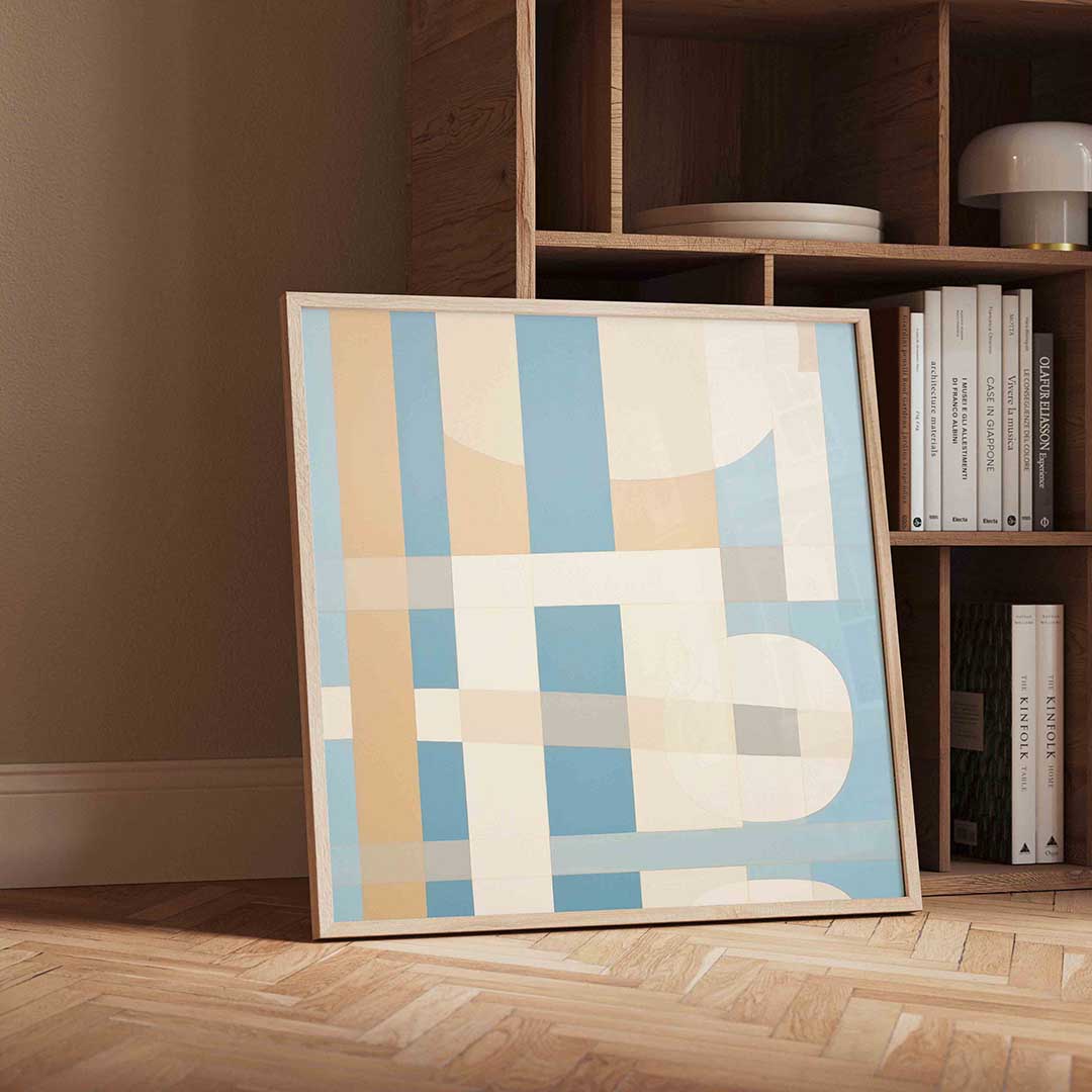 Geometrische vormen – geïllustreerde wandkunst als vierkante poster