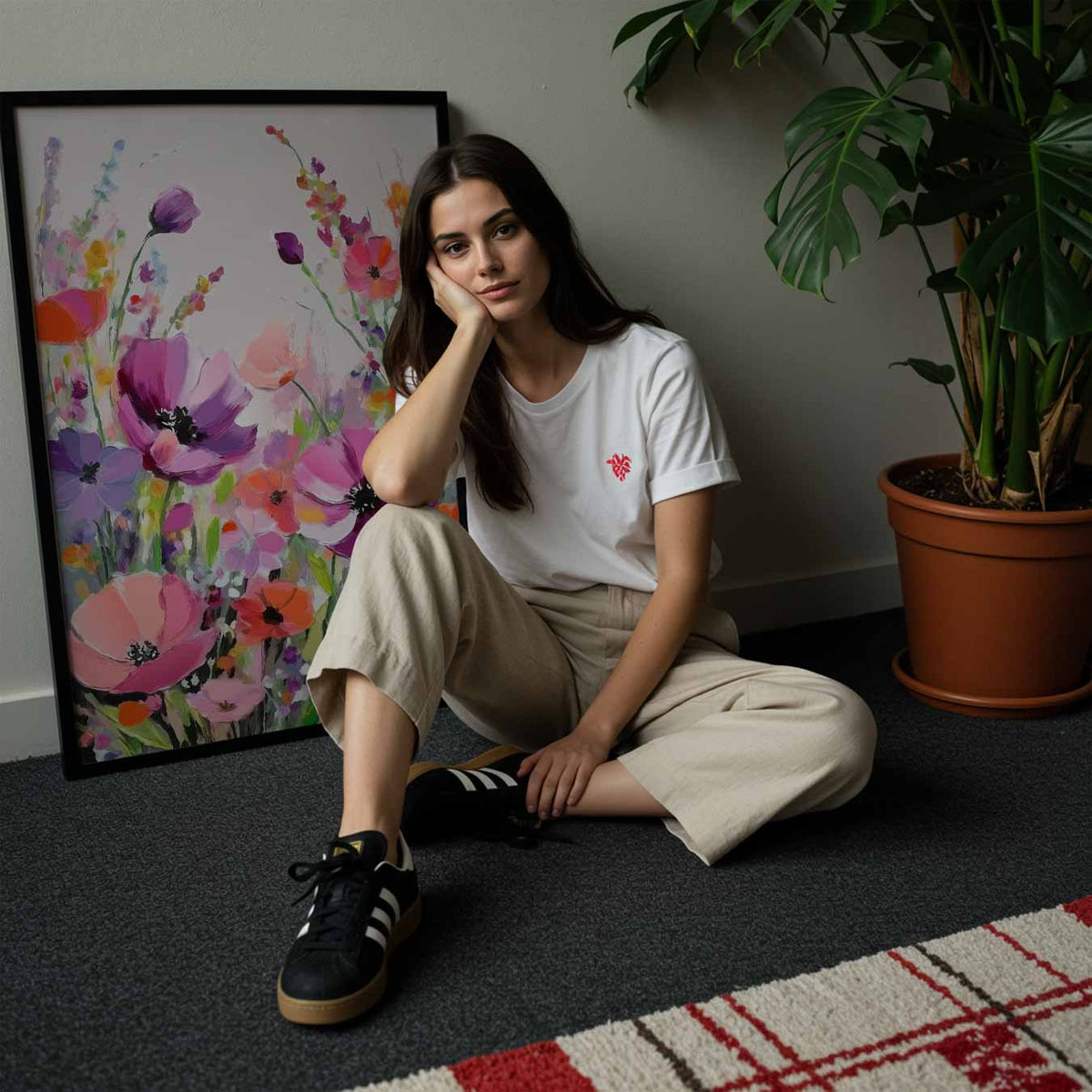 Bloeiende Kracht – staande muurposter met bloemen