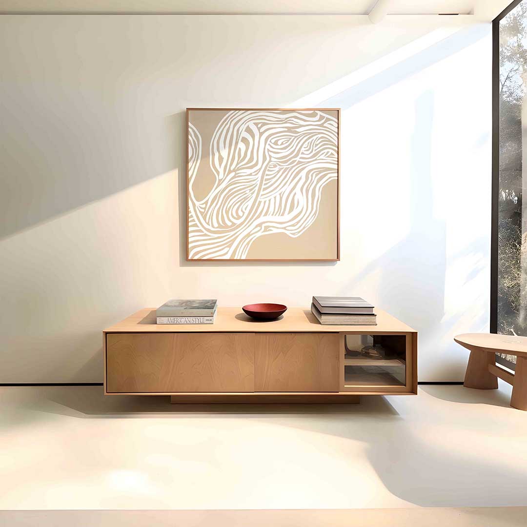 Organische lijnen – vierkante abstracte wanddecoratie van WallArtistic