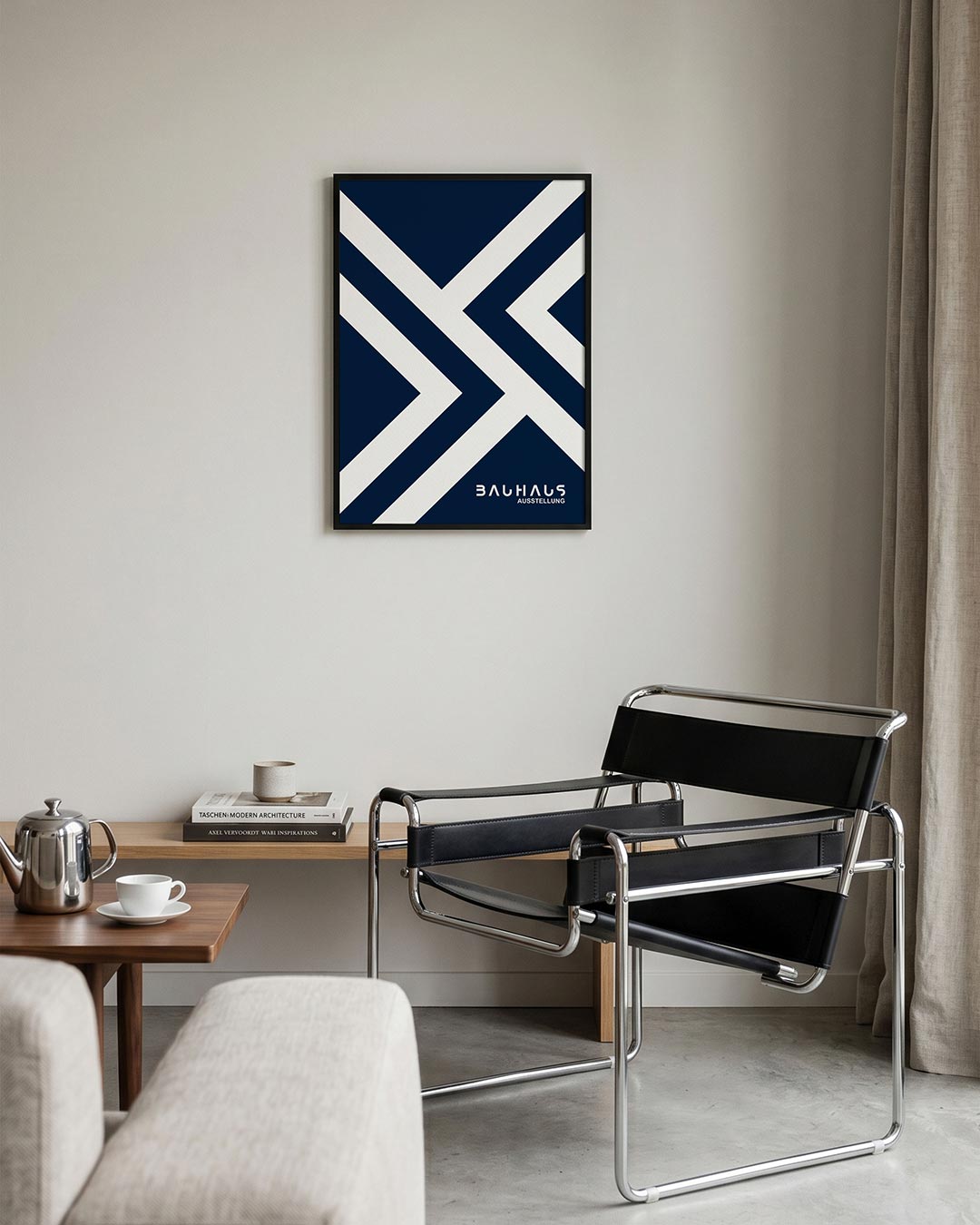 Lijnen en vlaken – geometrische Bauhaus poster in staand formaat