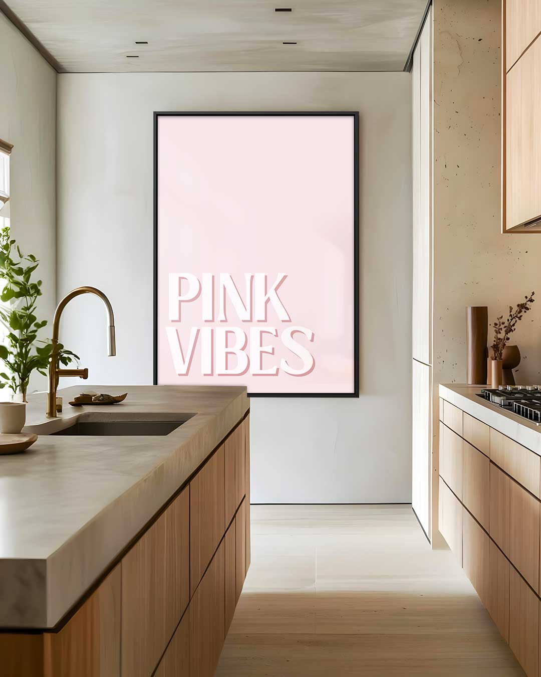 Pink Vibes Poster – modern portret kunstwerk van WallArtistic