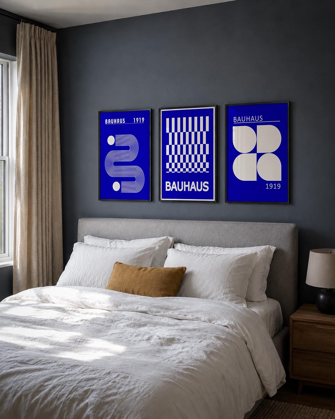 Lijnen en vormen posterset – derde productweergave – deze posterset in drie delen toont een speels lijnenspel met ronde