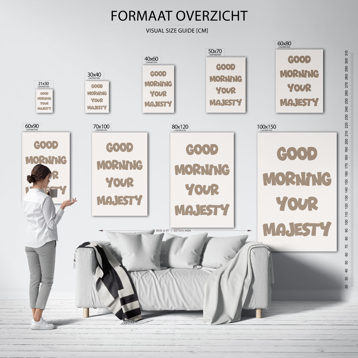 Good morning tekst – staande muurposter in Pop Art stijl