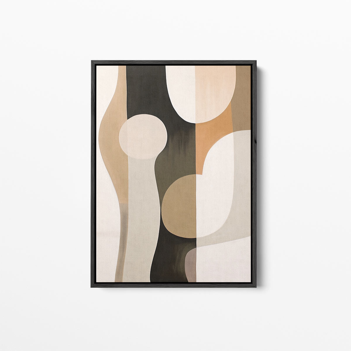 Abstracte Elegantie in Aardetinten – canvas kunstwerk als wanddecoratie