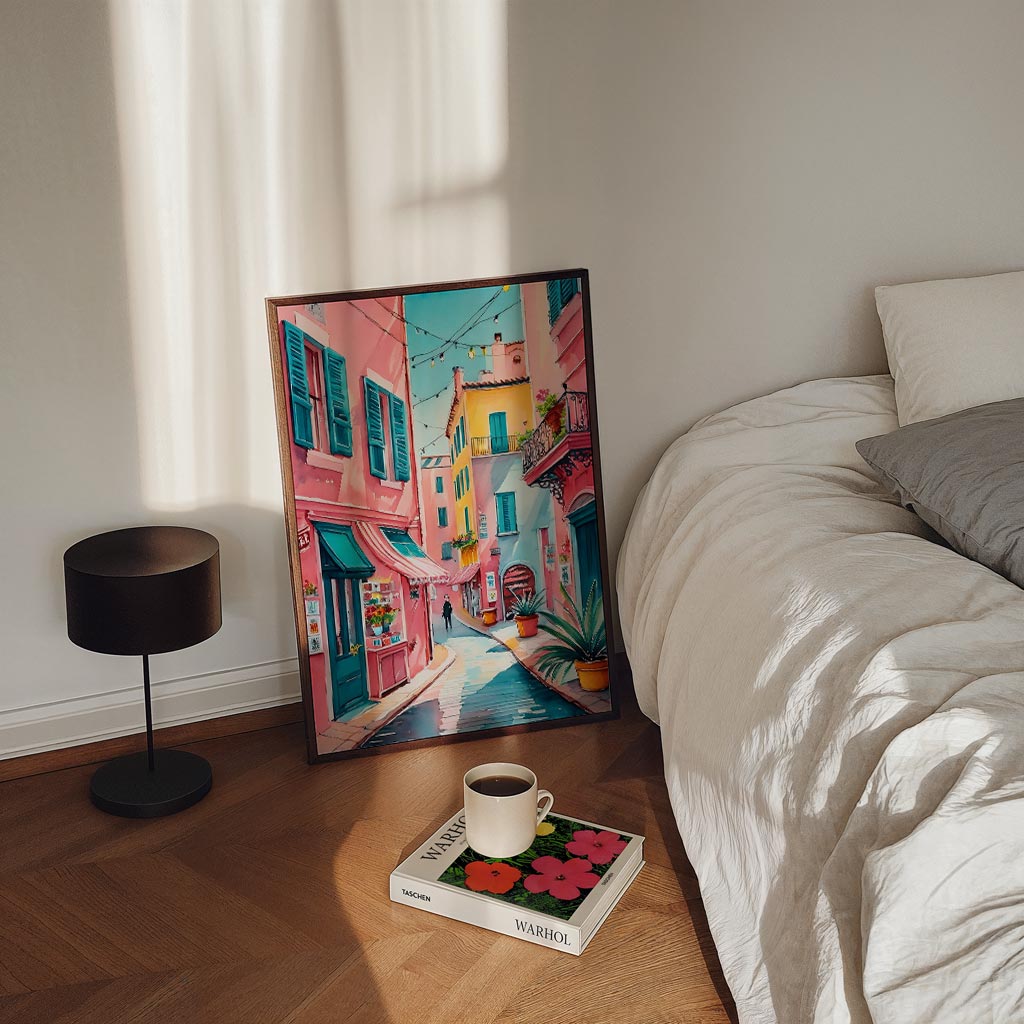 Dromerige Straatjes – staande Popart wanddecoratie van WallArtistic