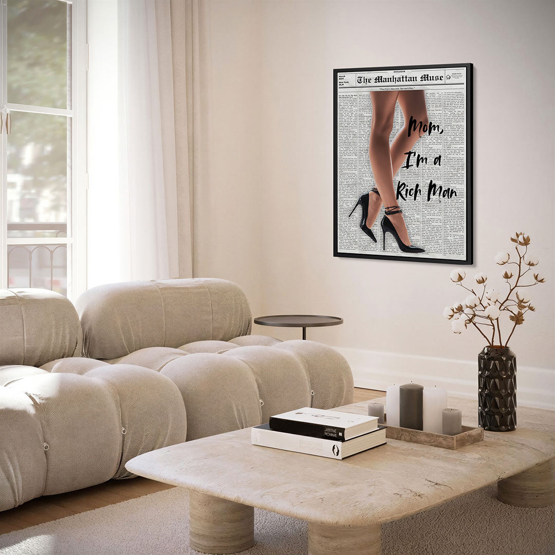 Schoenen en krant – staand wanddecoratie kunstwerk