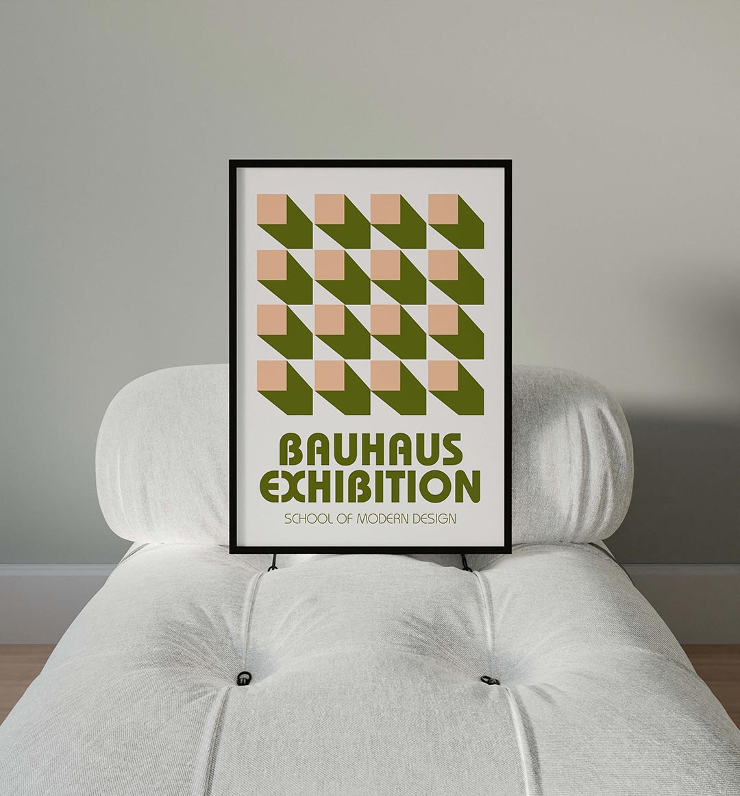 Vormritme en schaduw – moderne Bauhaus wandkunst als poster
