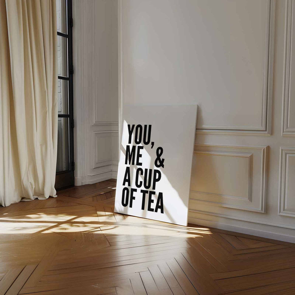 You, Me & A Cup of Tea Poster – dibond kunstwerk als wanddecoratie