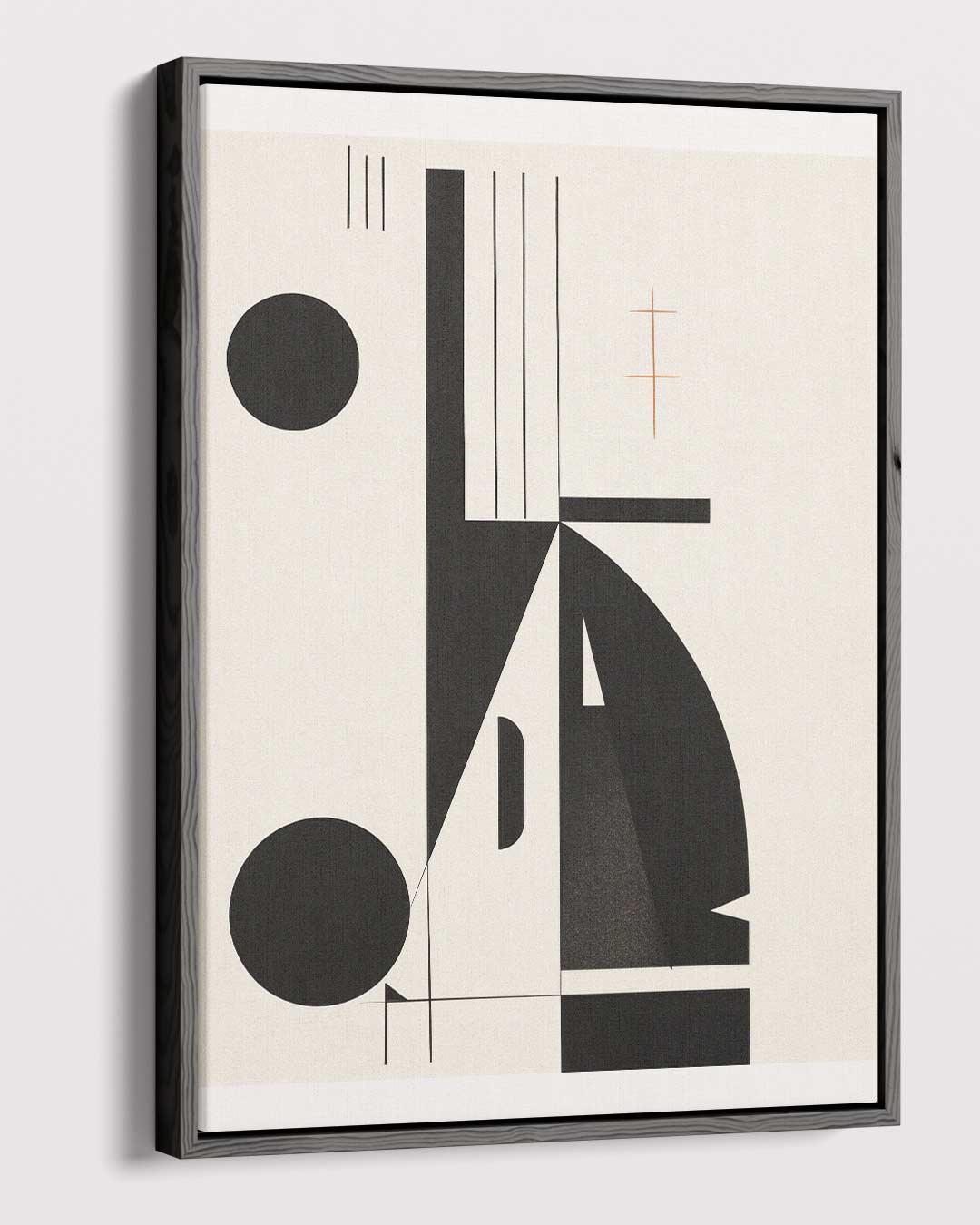 Geometrische Harmonie in Zwart en Wit – canvas wanddecoratie in portret formaat