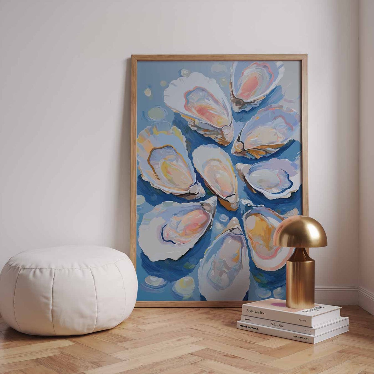 Oceanische Oester Droom – staande zomer wanddecoratie van WallArtistic