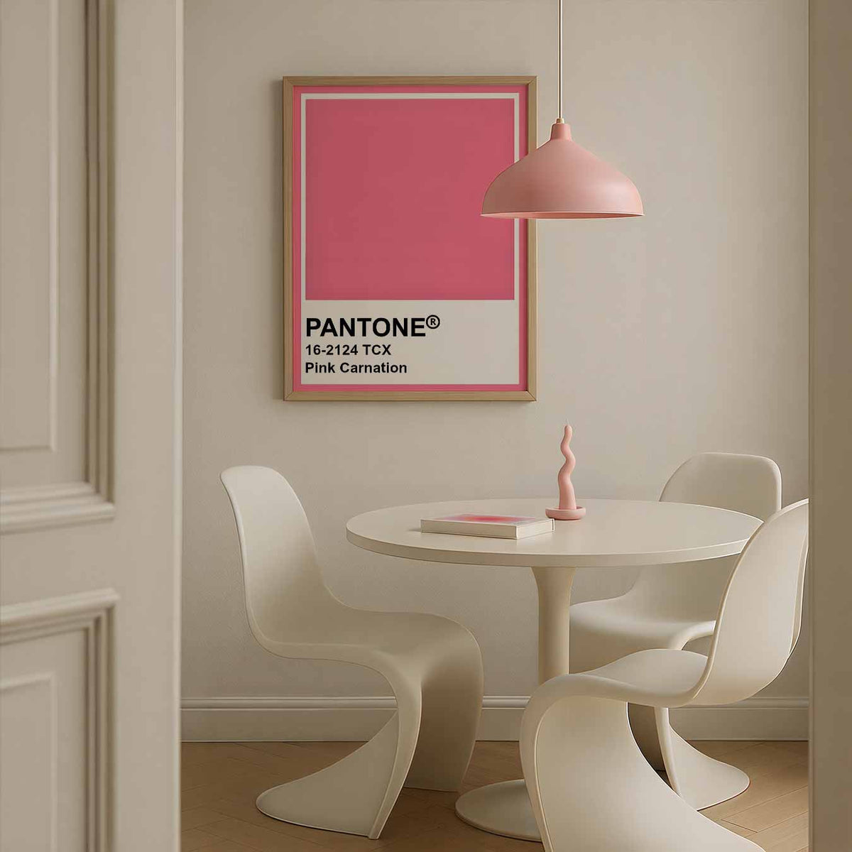 Pantone Pink Carnation – Streetart wandkunst als portret poster
