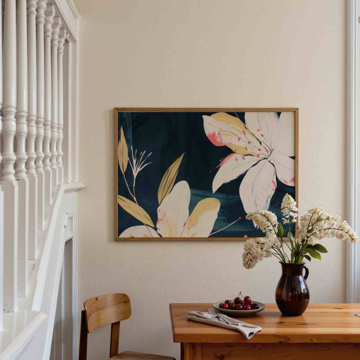 Bloemen en bladeren – botanische poster in liggend formaat