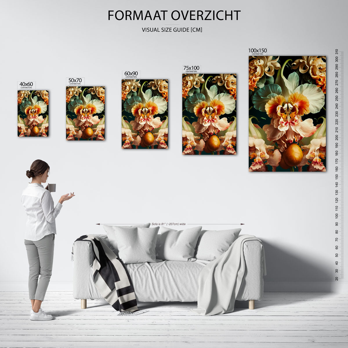 Florale fantasie – staande wanddecoratie van WallArtistic