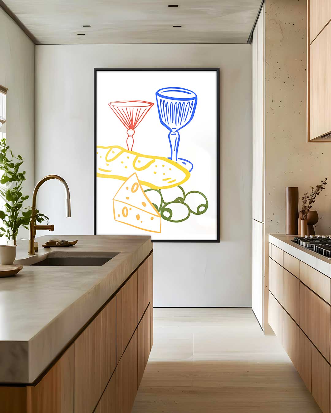 Kleurrijke Vintage Borrelstilleven – staand kunstwerk voor modern interieur