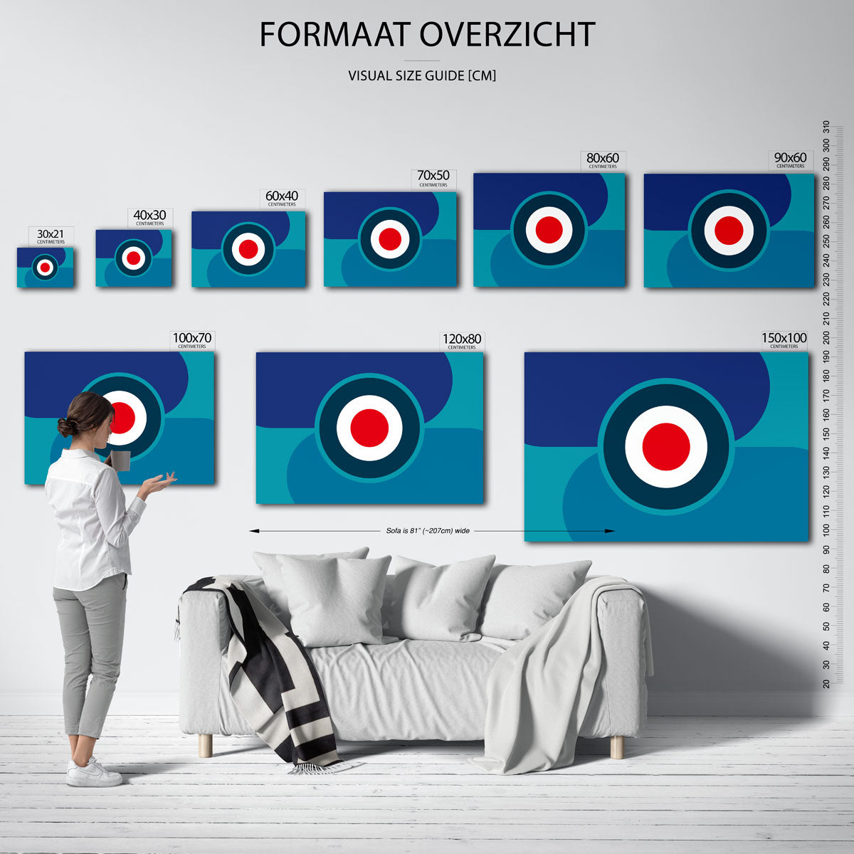 Cirkelvormen en kleur – Bauhaus poster als geometrische wanddecoratie