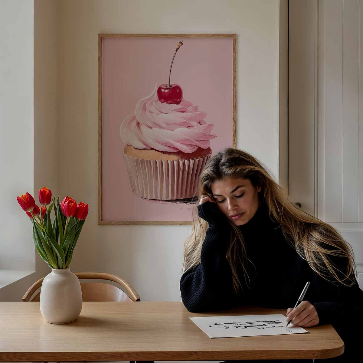 Abstracte – staande muurposter met zomerse uitstraling