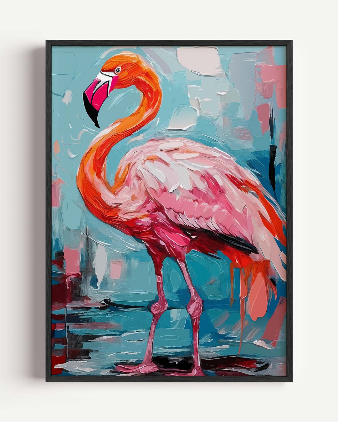 Flamingo Droomwereld – dieren portret poster als wanddecoratie