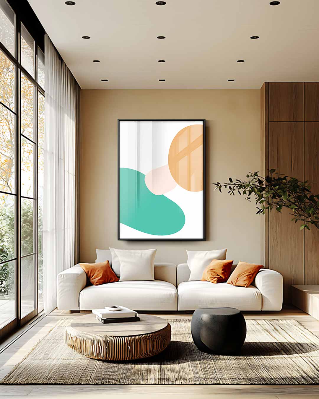 Vrolijke Kleurenmix – staande wandkunst voor woonkamer of interieur