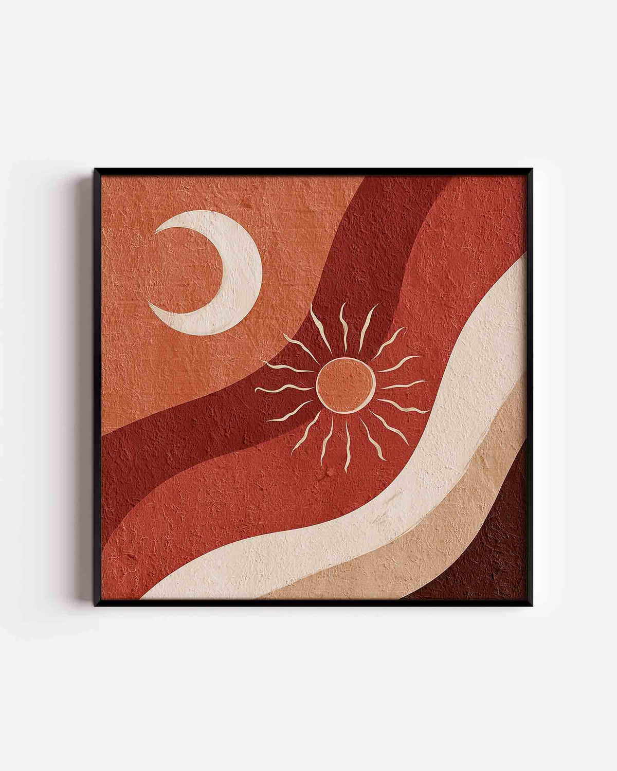 Zon en maan – abstracte vierkante poster als wanddecoratie