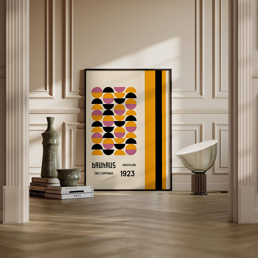 Vormritme en kleur – moderne Bauhaus wandkunst als poster