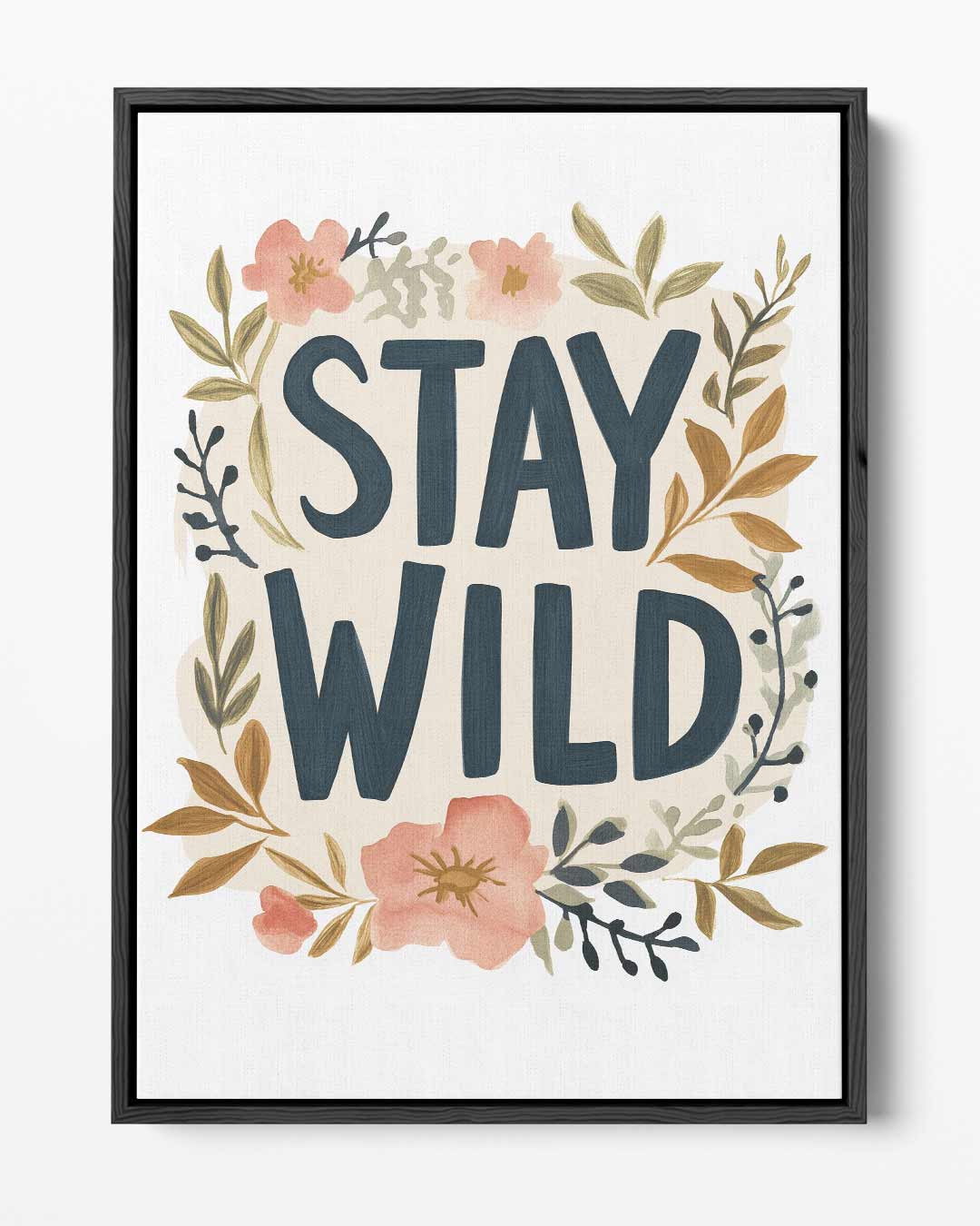 Stay Wild Bloemenposter – portret kunstwerk als wanddecoratie