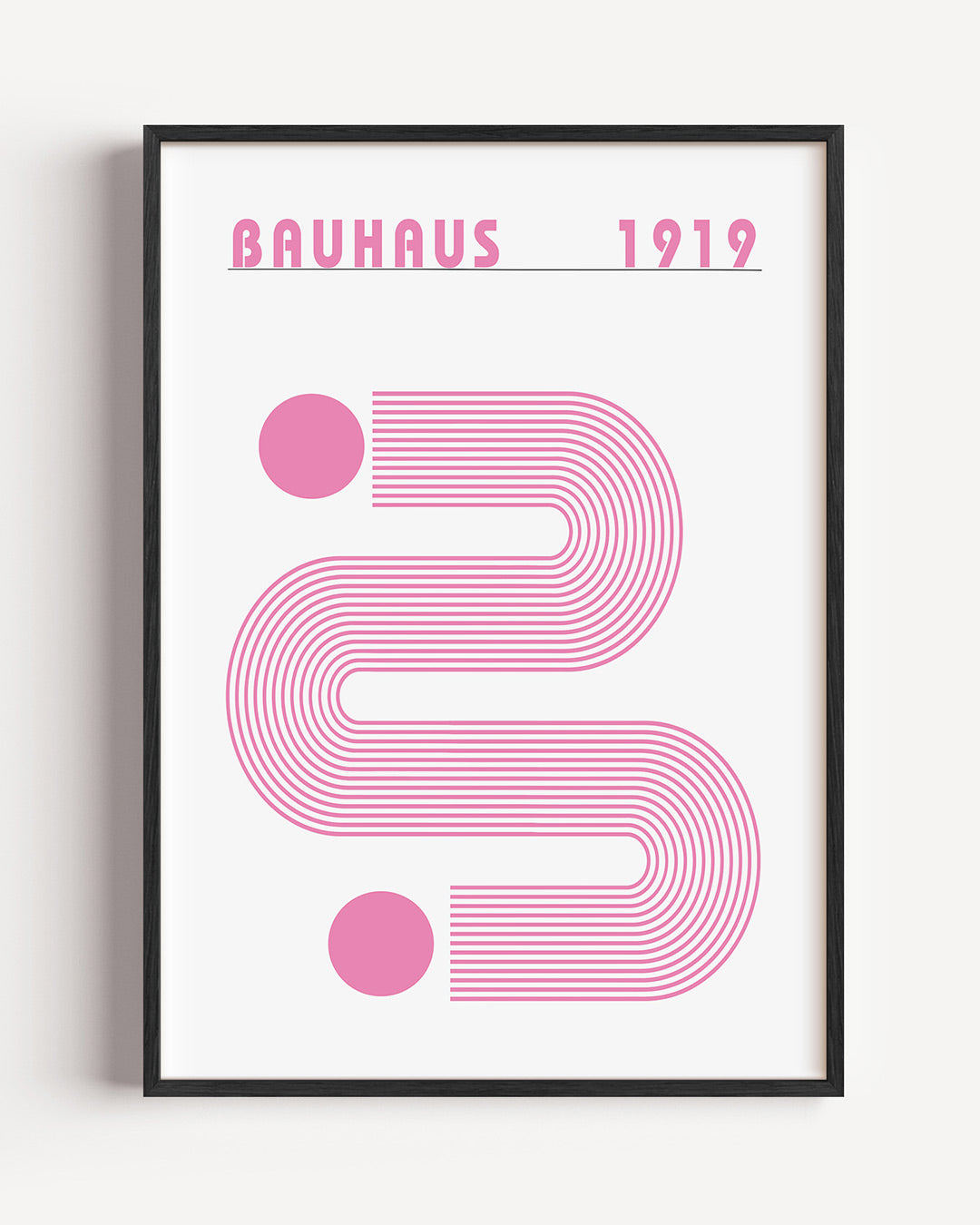 Lijnen en cirkel – staande Bauhaus poster als wanddecoratie