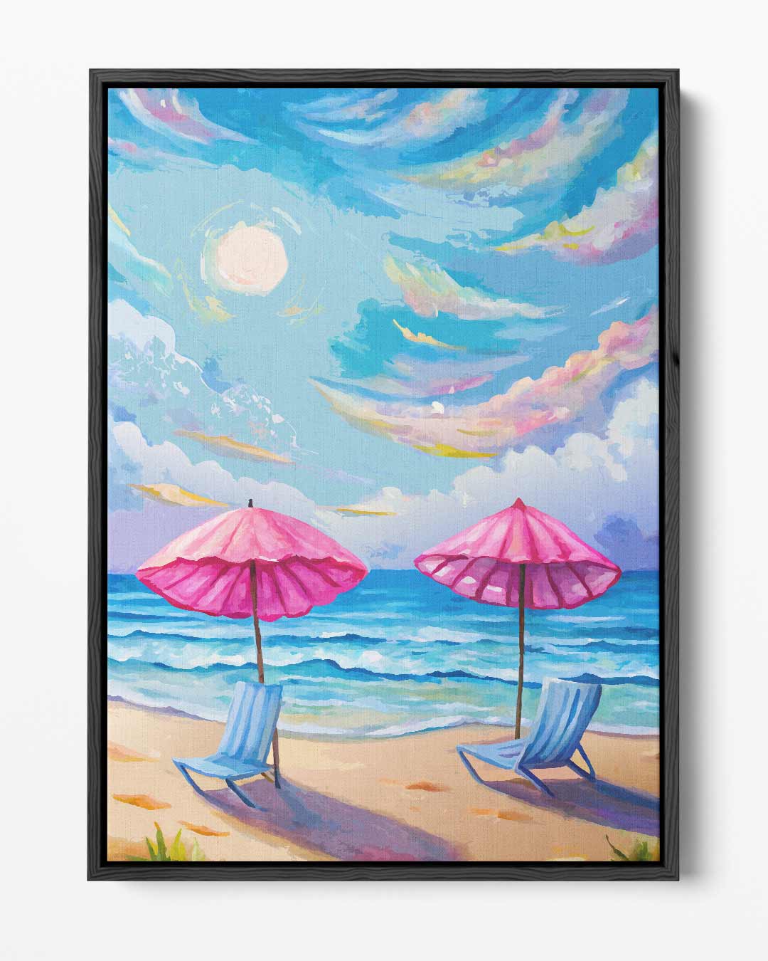 Zomerse Stranddag – portret kunstwerk als wanddecoratie