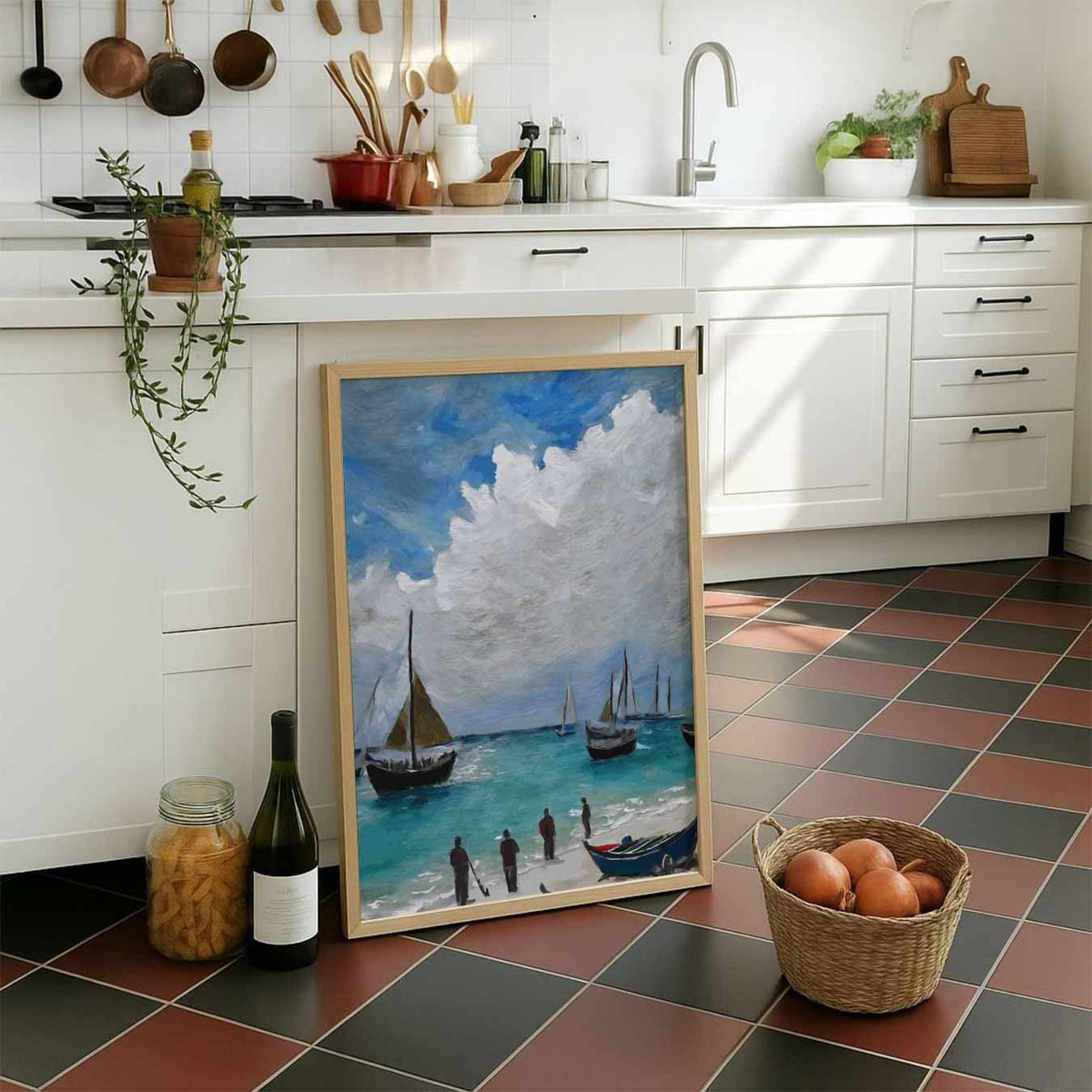 Strandavontuur Schilderij – staande muurposter met zomerse uitstraling
