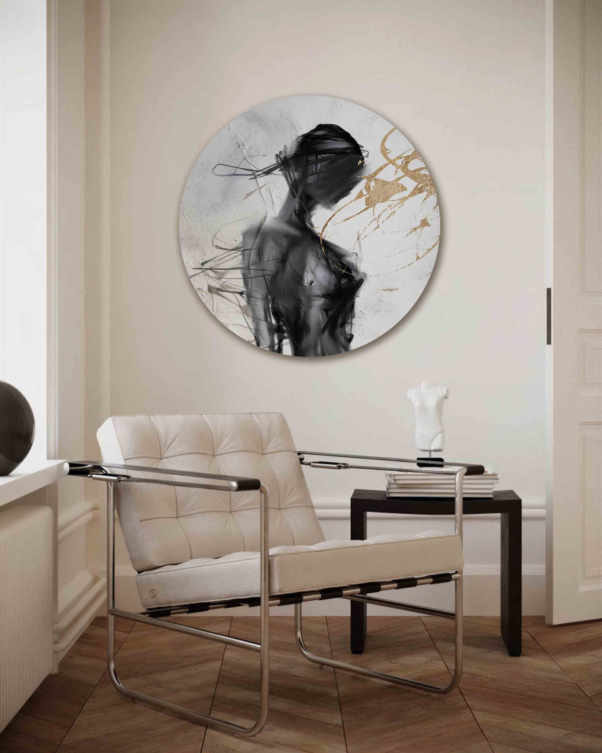 Abstracte figuur – kleurrijke illustratie muurcirkel als wanddecoratie