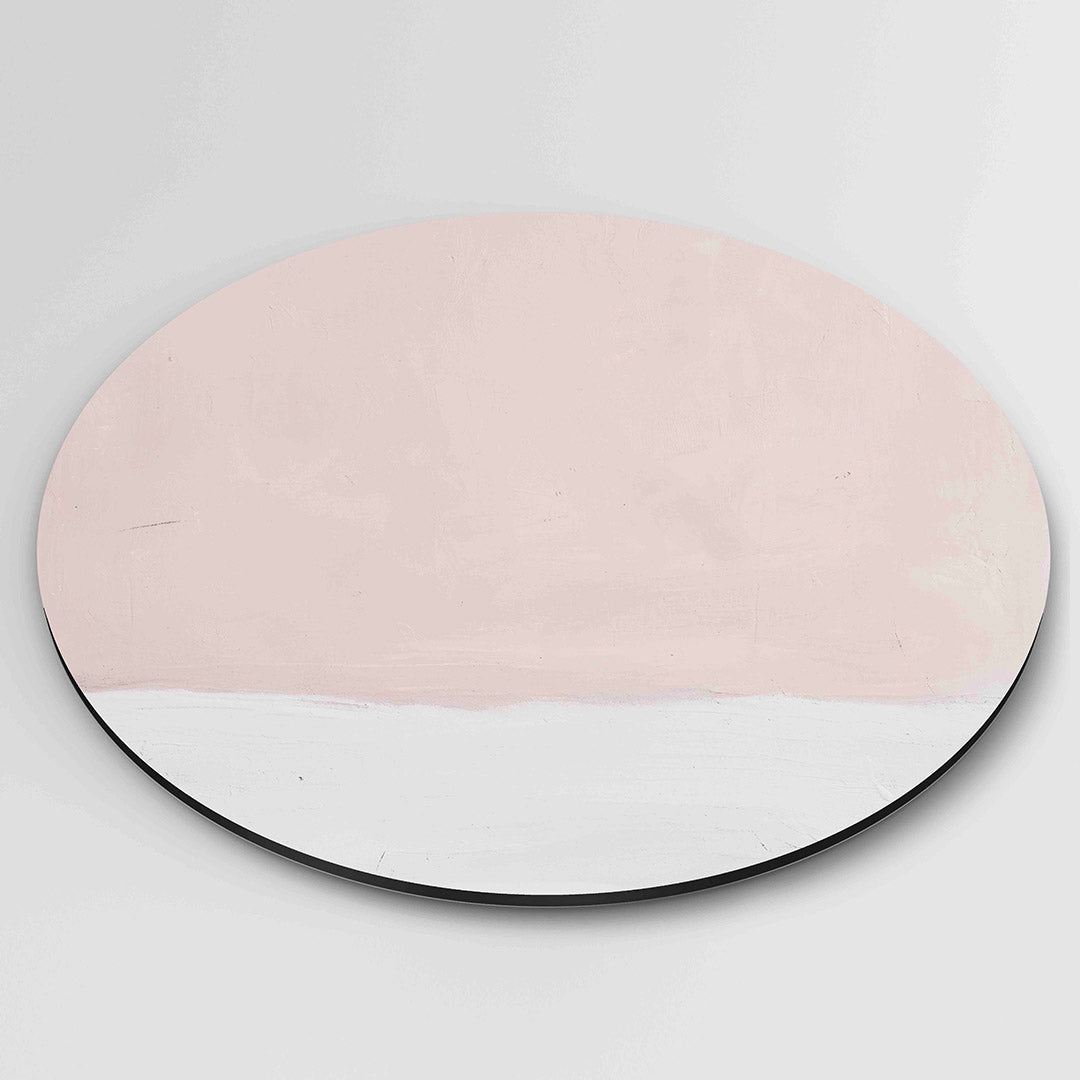Roze en witte – moderne ronde wanddecoratie van WallArtistic