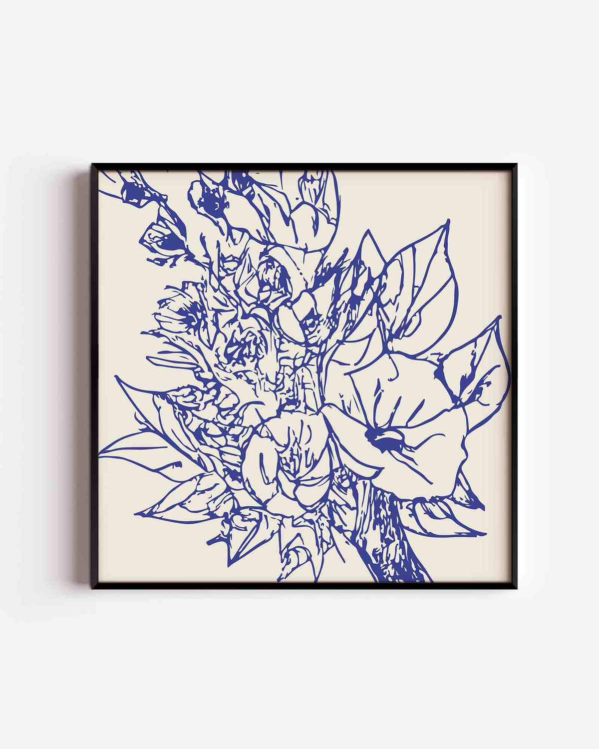 Bloemen en bladeren – keuken vierkante poster als wanddecoratie