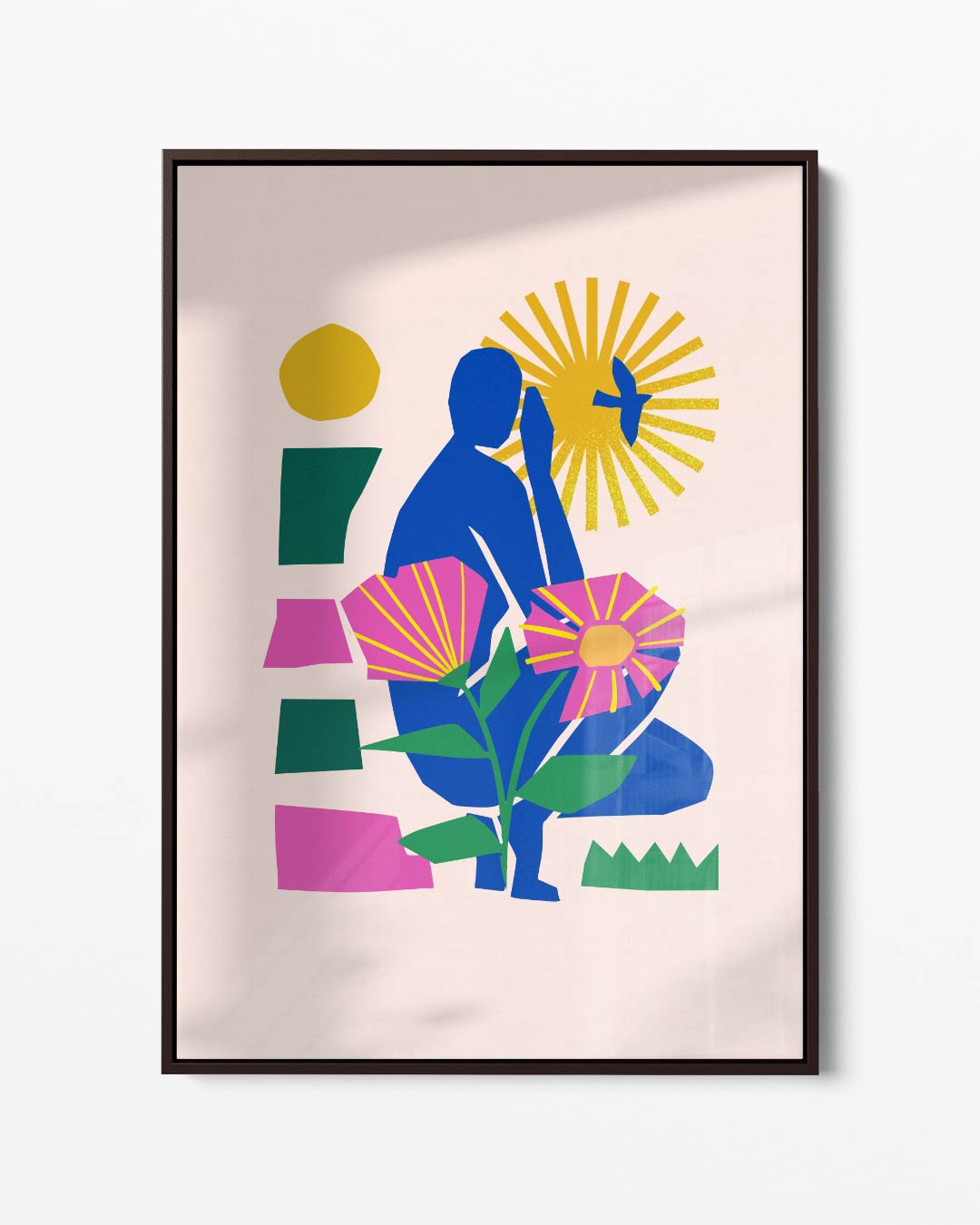 Zonsondergang Silhouet – portret kunstwerk als wanddecoratie