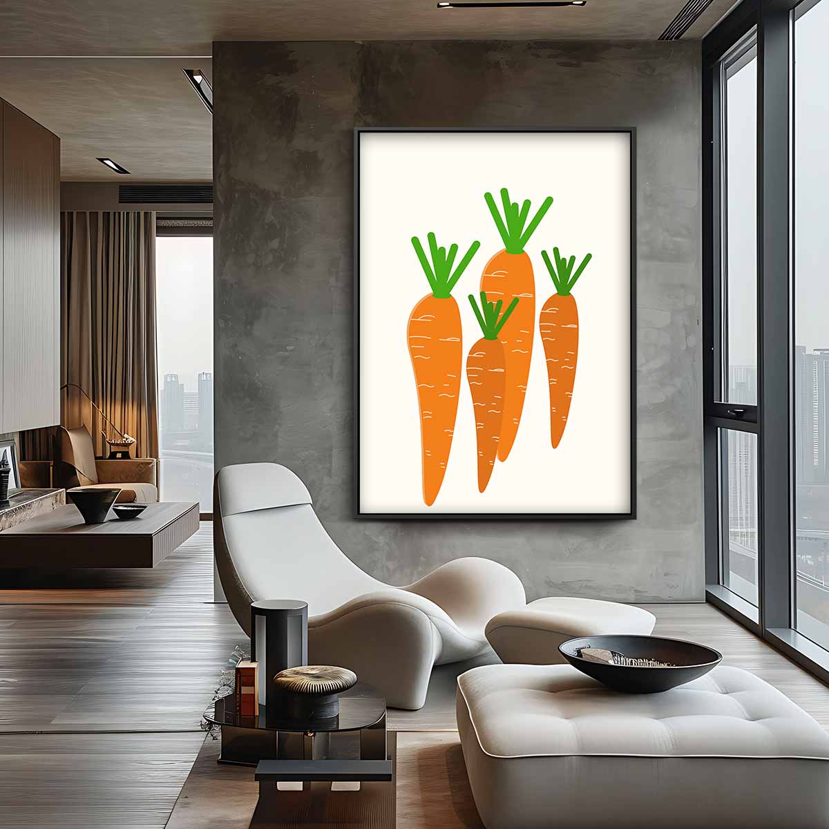 Moderne Wortel Illustratie – staand kunstwerk voor modern interieur