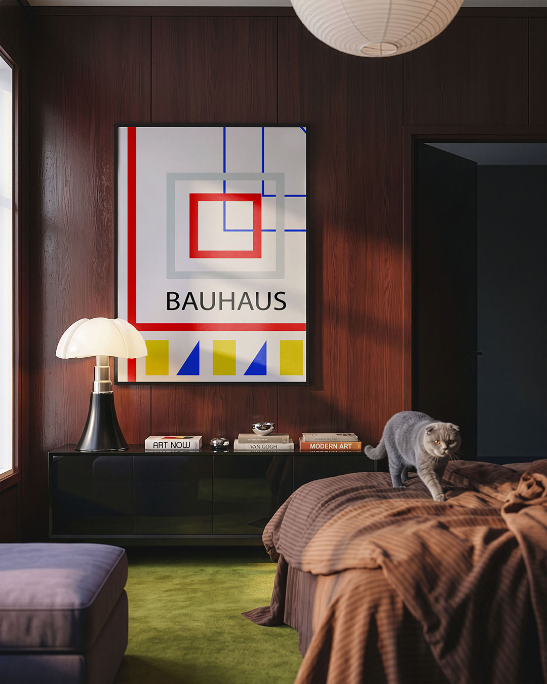 Vormen en lijnen – geometrische Bauhaus poster in staand formaat
