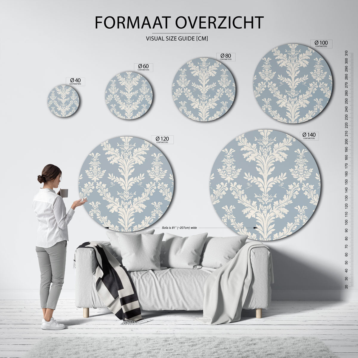 Bladmotief – abstracte wandkunst als muurcirkel van WallArtistic