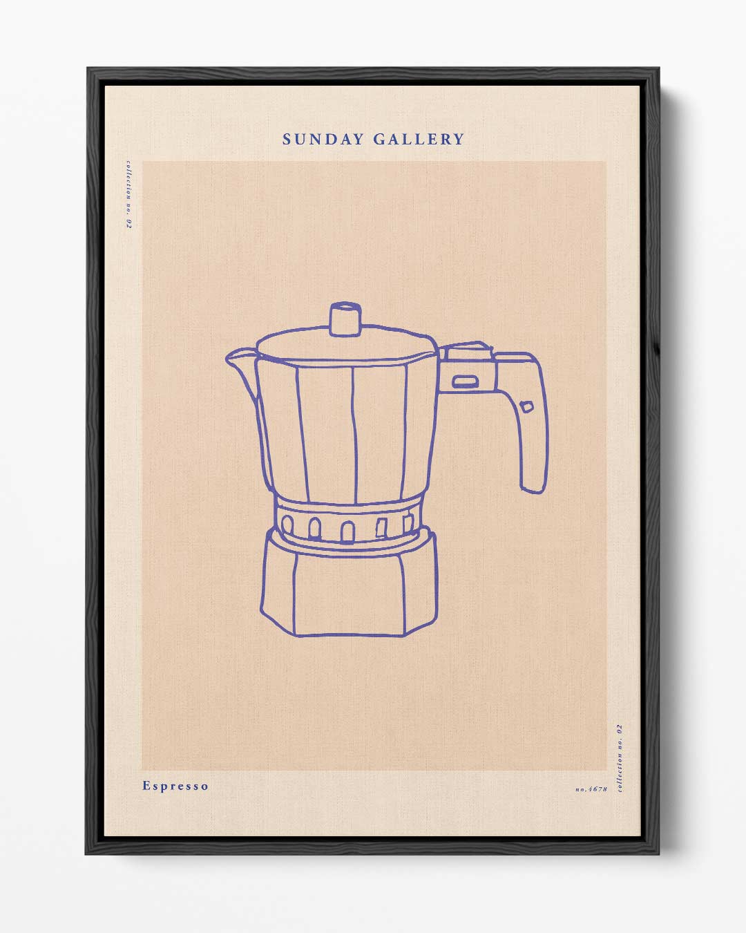 Stijlvolle Espresso Illustratie – portret kunstwerk als wanddecoratie