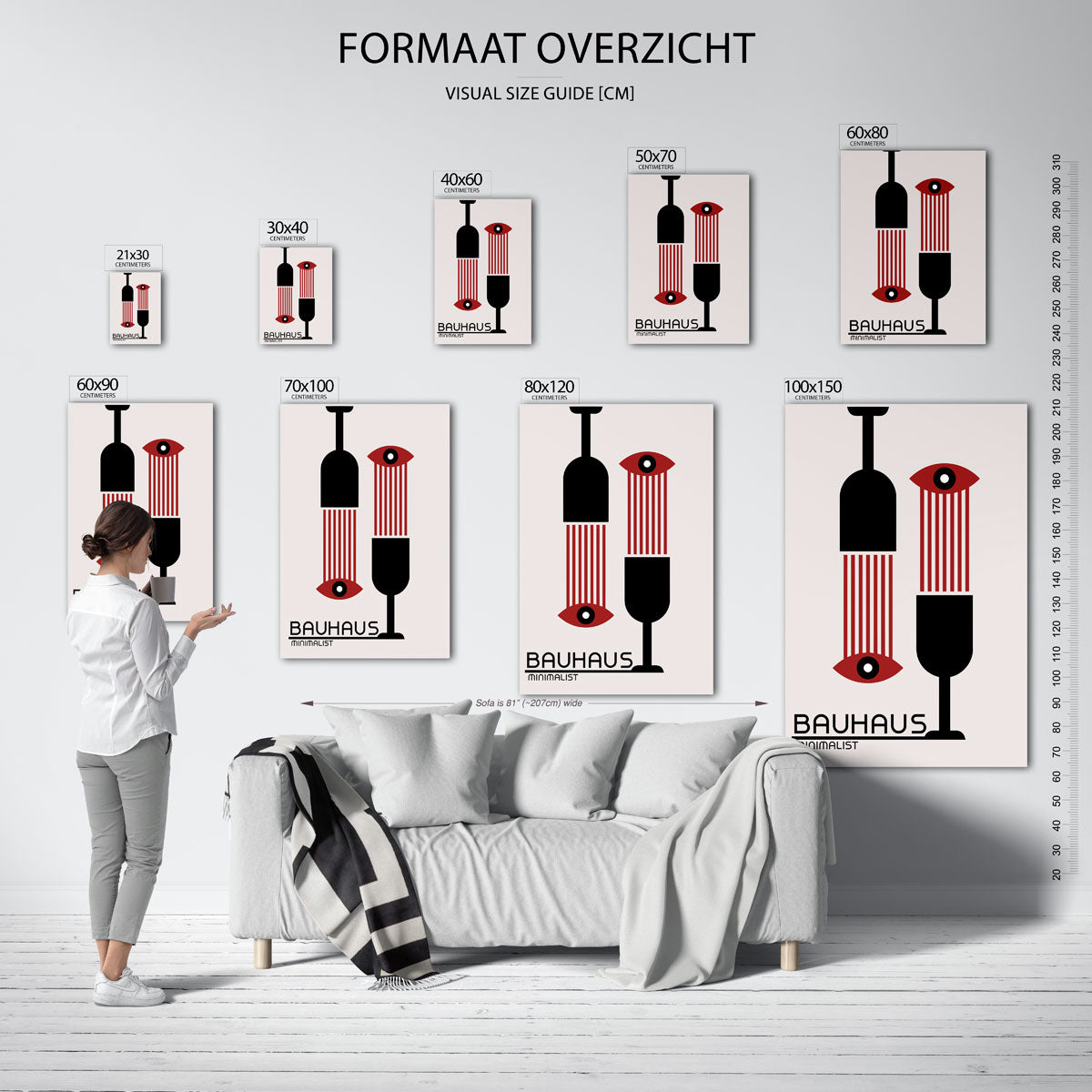 Vorm en lijnen – Bauhaus poster als geometrische wanddecoratie