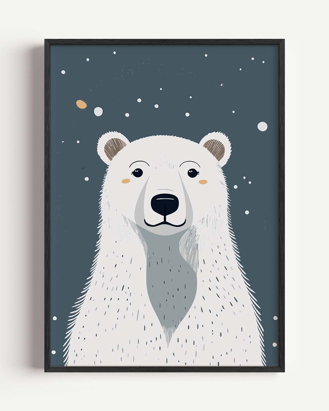 Schattige IJsbeer Illustratie – kids portret poster als wanddecoratie