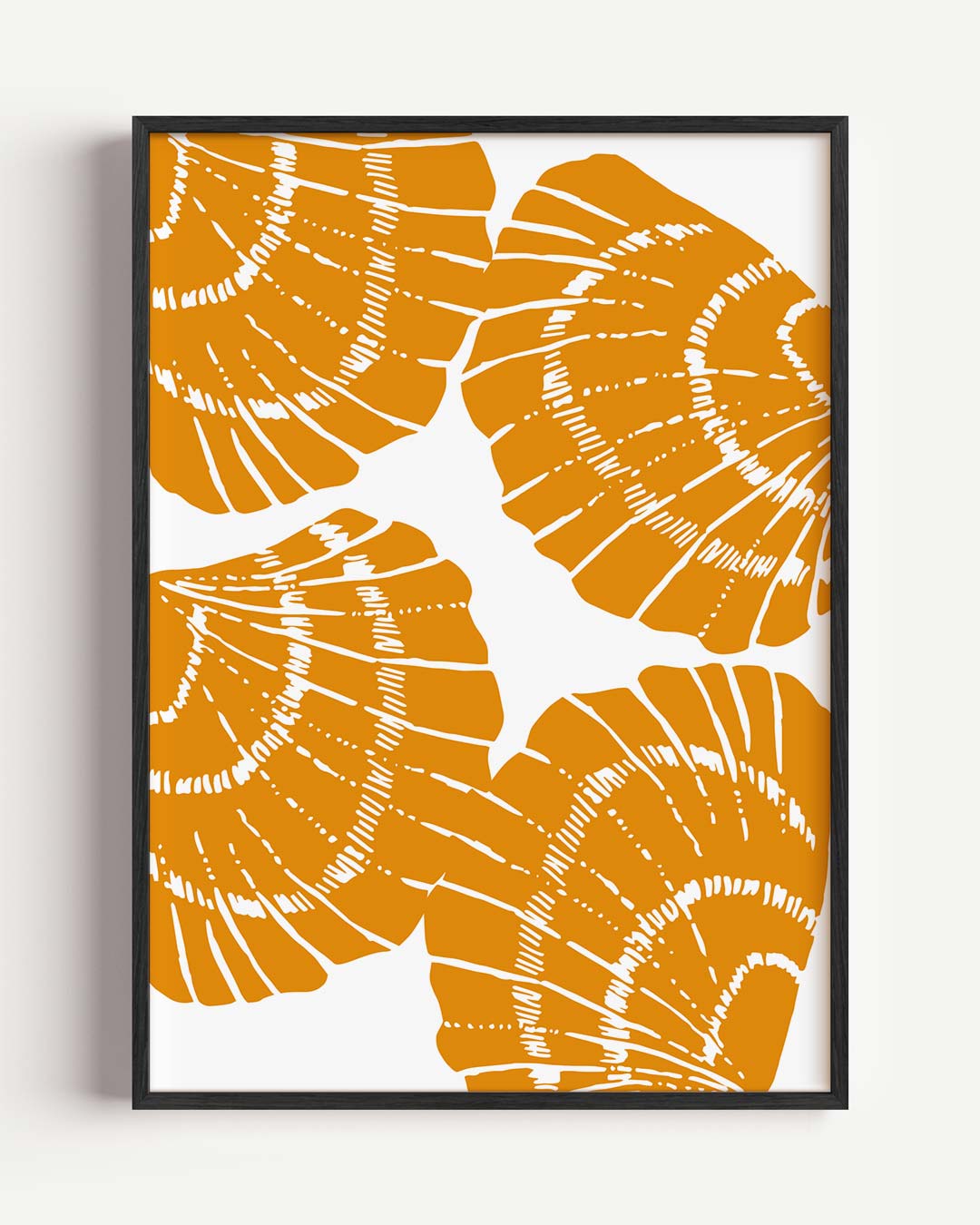 Schelpen Sfeerposter in Oranje – zeedieren portret poster als wanddecoratie