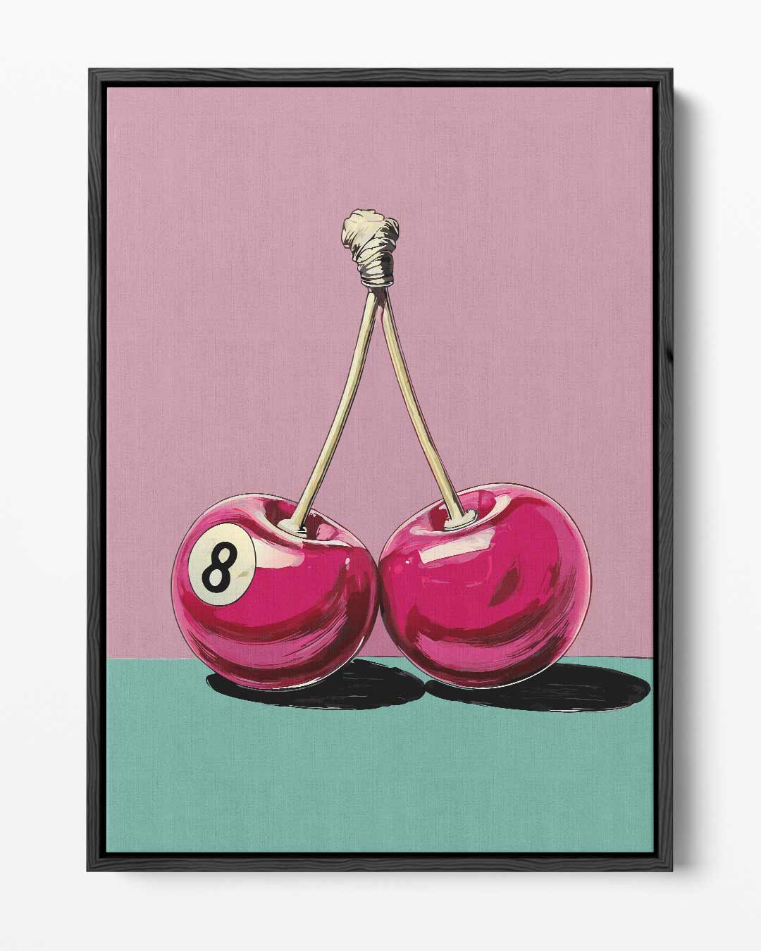 Cherries & 8 Ball – portret kunstwerk als wanddecoratie