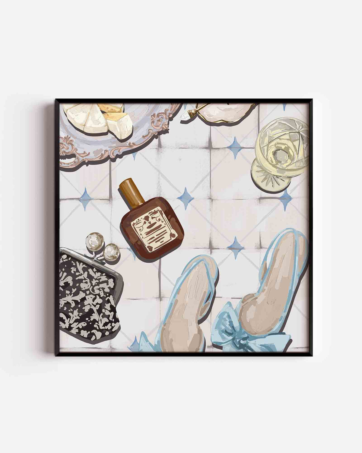 Stilleven met accessoires – keuken vierkante poster als wanddecoratie