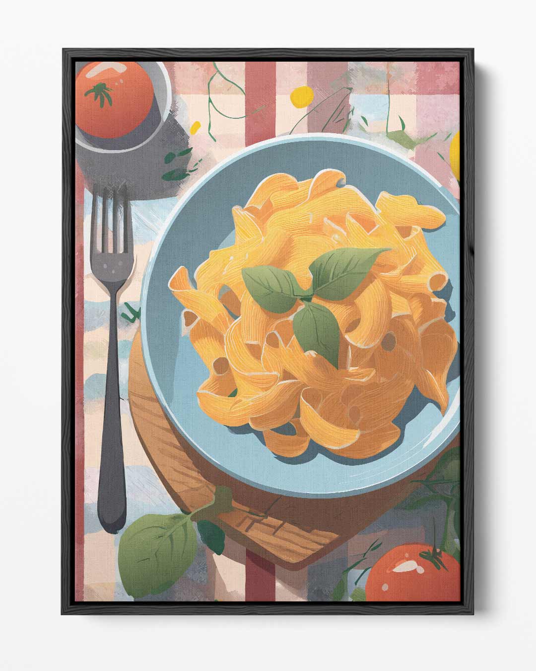 Italiaanse Zomer Pastaschilderij – portret kunstwerk als wanddecoratie