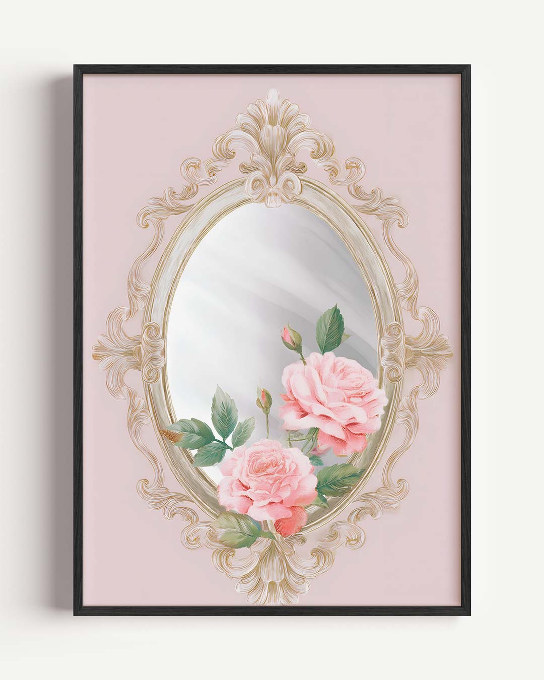 Romantische Rozen Spiegelposter – paas portret poster als wanddecoratie