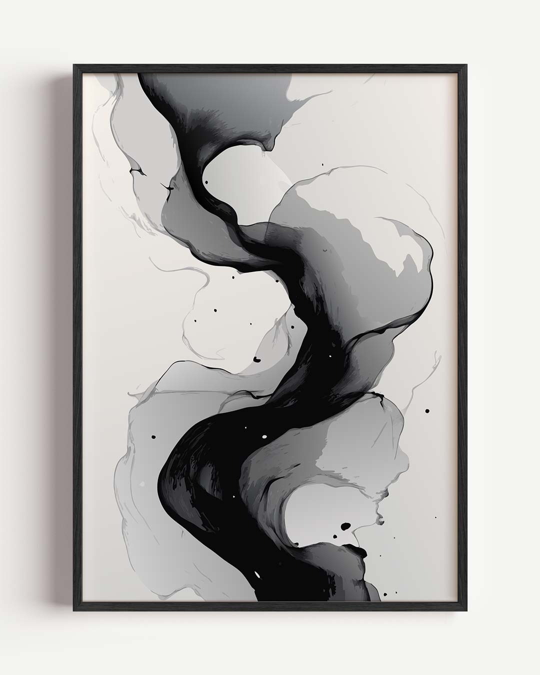 Abstracte Elegantie in Zwart & Wit – kleurrijke abstracte portret poster als wanddecoratie