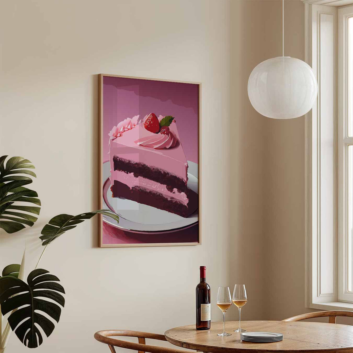Zoete Verleiding Aardbeien Taart – keukenposter in staand formaat