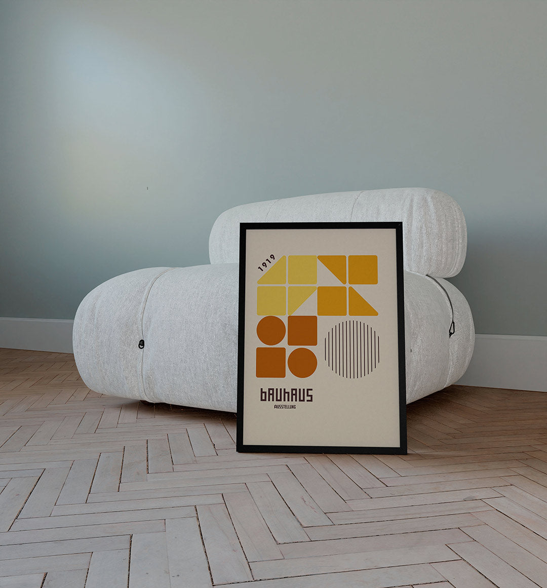 Vorm en kleurvlakken – staande Bauhaus poster voor aan de muur