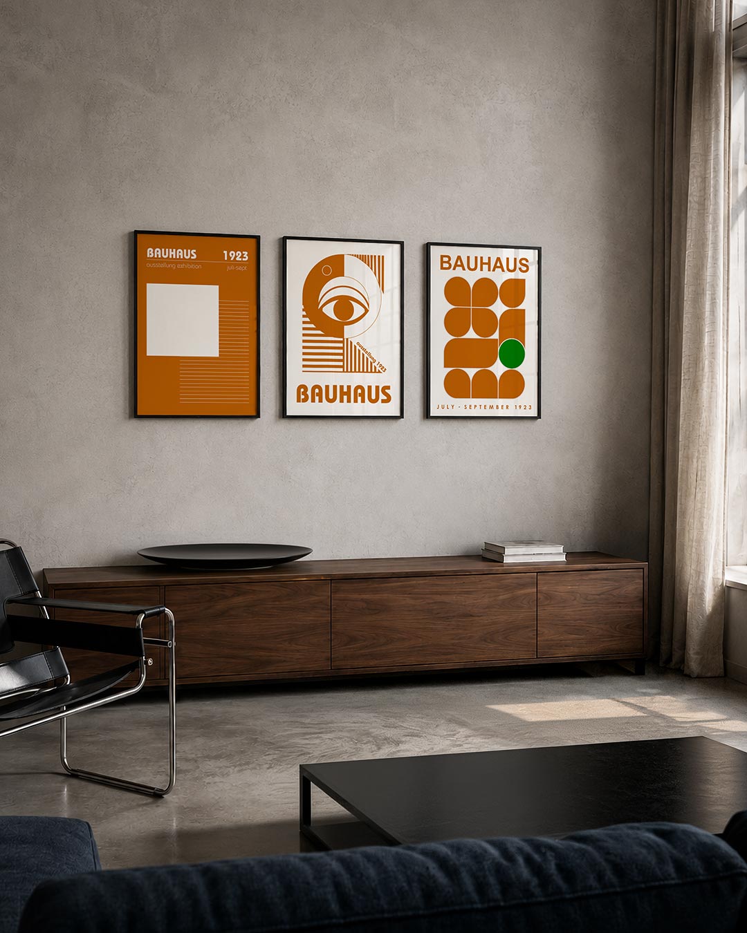 Lijnen en vlaken posterset – tweede productweergave – deze posterset in drie delen toont een dynamisch spel van witte lijnen